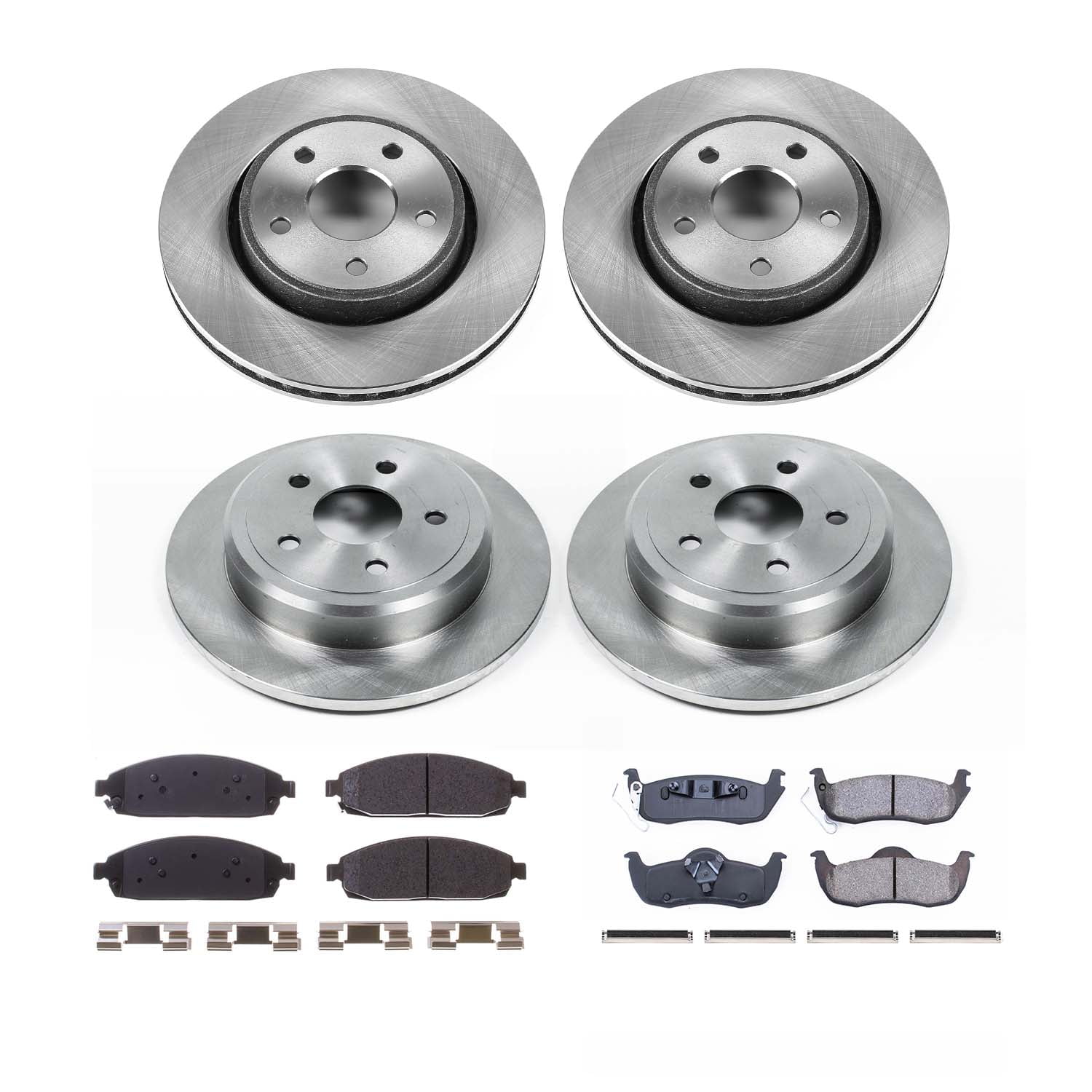 Ultimate Brakes Front and Rear Semi-Metallic Brake Pad and Rotor Kit with Hardware WM81269