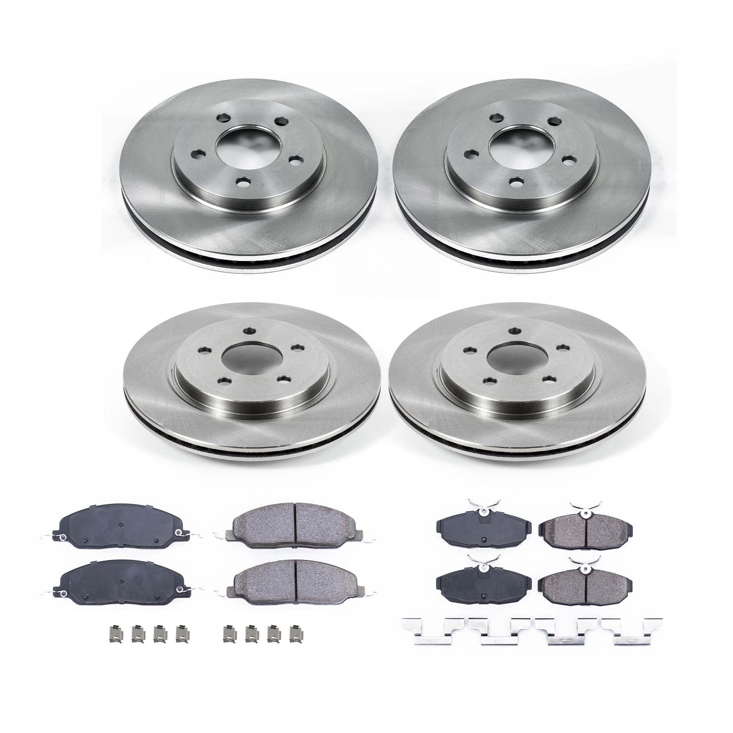 Ultimate Brakes Front and Rear Semi-Metallic Brake Pad and Rotor Kit with Hardware WM81270