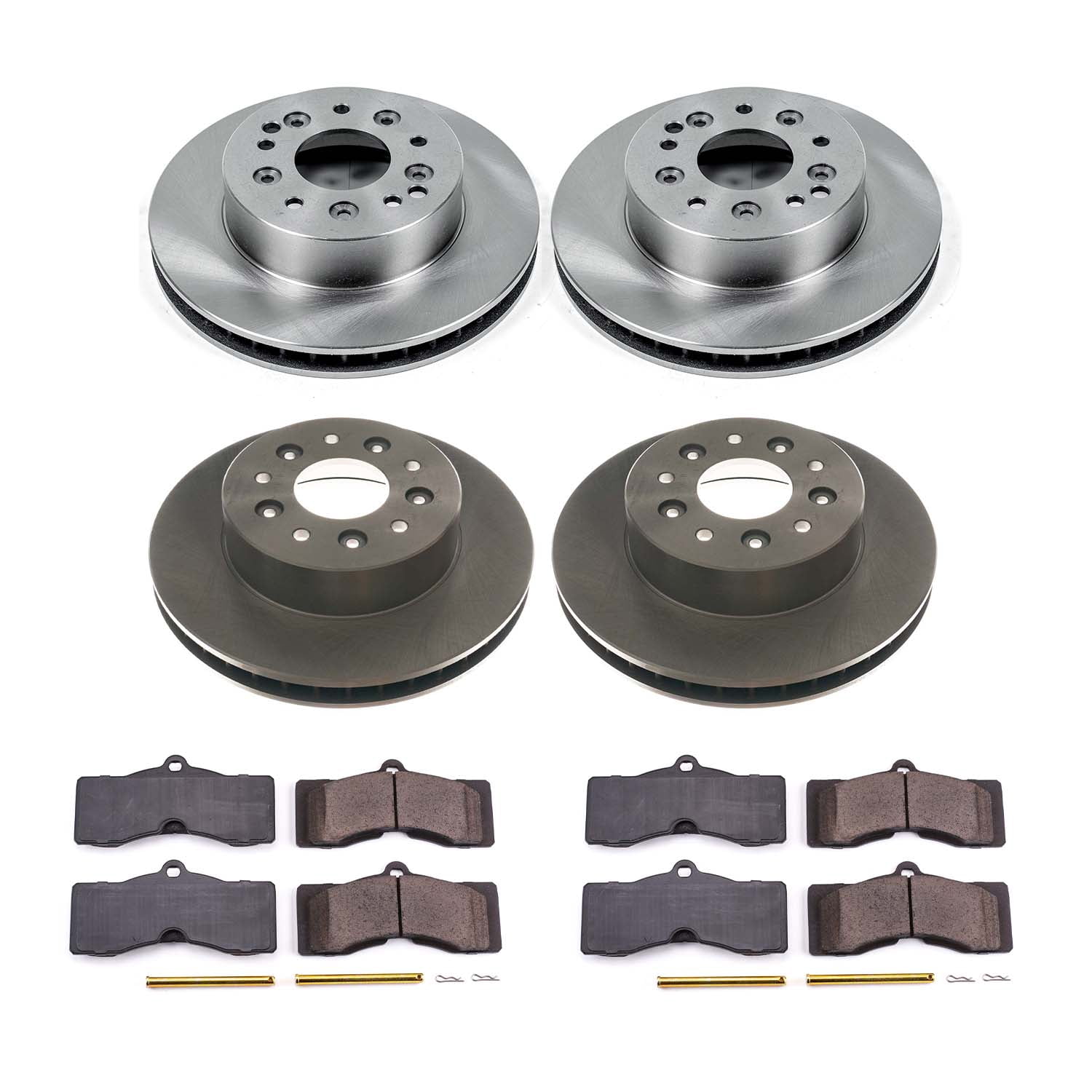 Ultimate Brakes Front and Rear Semi-Metallic Brake Pad and Rotor Kit with Hardware WM81271