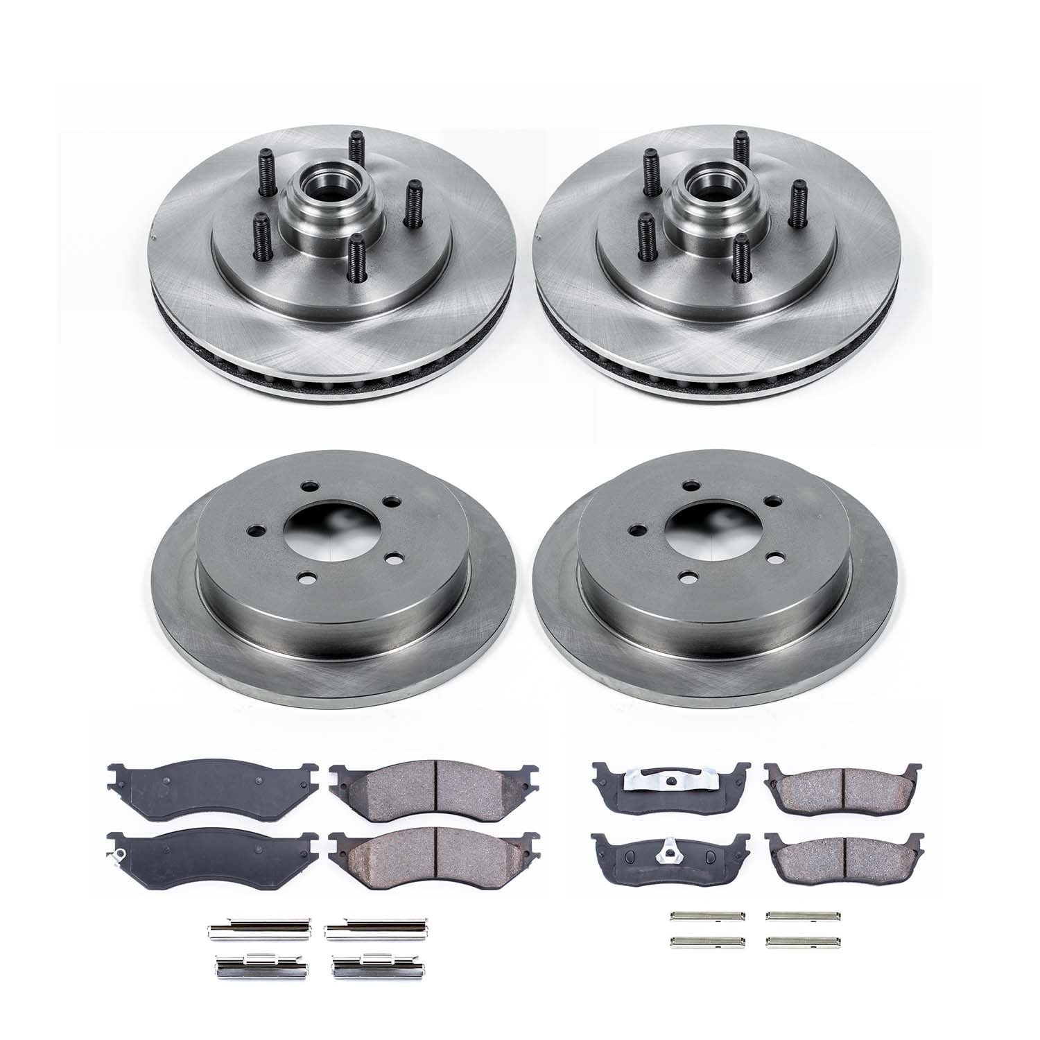 Ultimate Brakes Front and Rear Semi-Metallic Brake Pad and Rotor Kit with Hardware WM81281