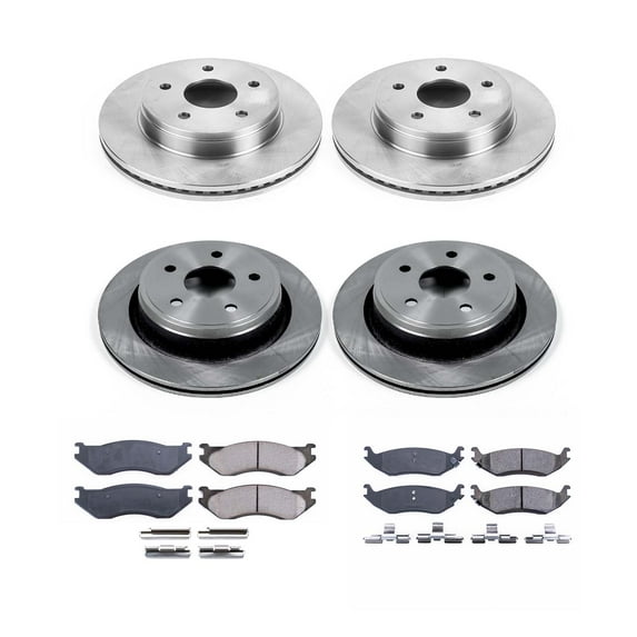 Ultimate Brakes Front and Rear Semi-Metallic Brake Pad and Rotor Kit with Hardware WM81337