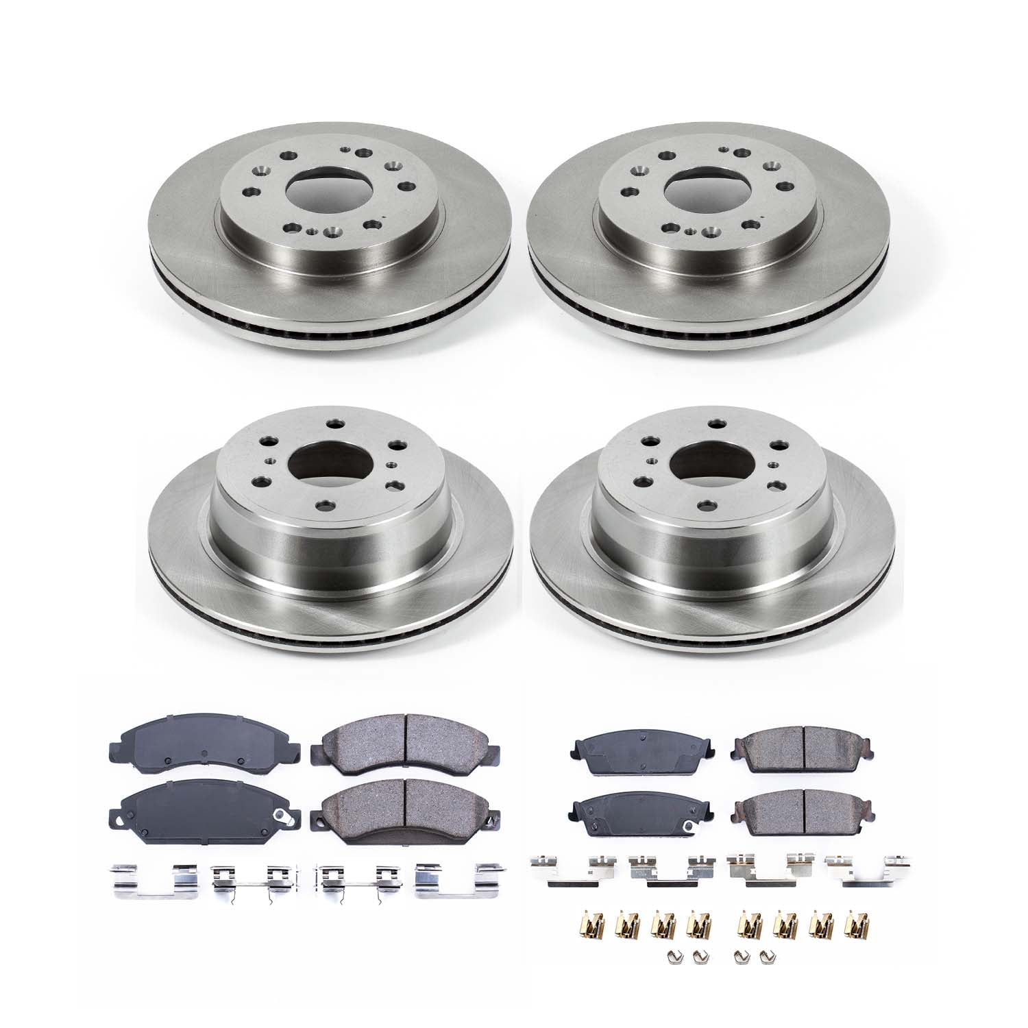 Ultimate Brakes Front and Rear Semi-Metallic Brake Pad and Rotor Kit with Hardware WM81342