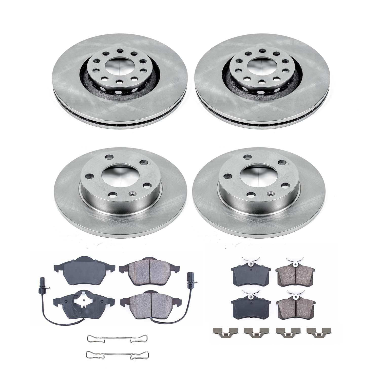 Ultimate Brakes Front and Rear Semi-Metallic Brake Pad and Rotor Kit with Hardware WM81421