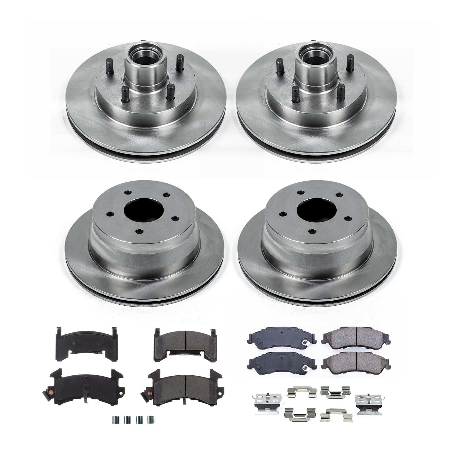 Ultimate Brakes Front and Rear Semi-Metallic Brake Pad and Rotor Kit with Hardware WM81434