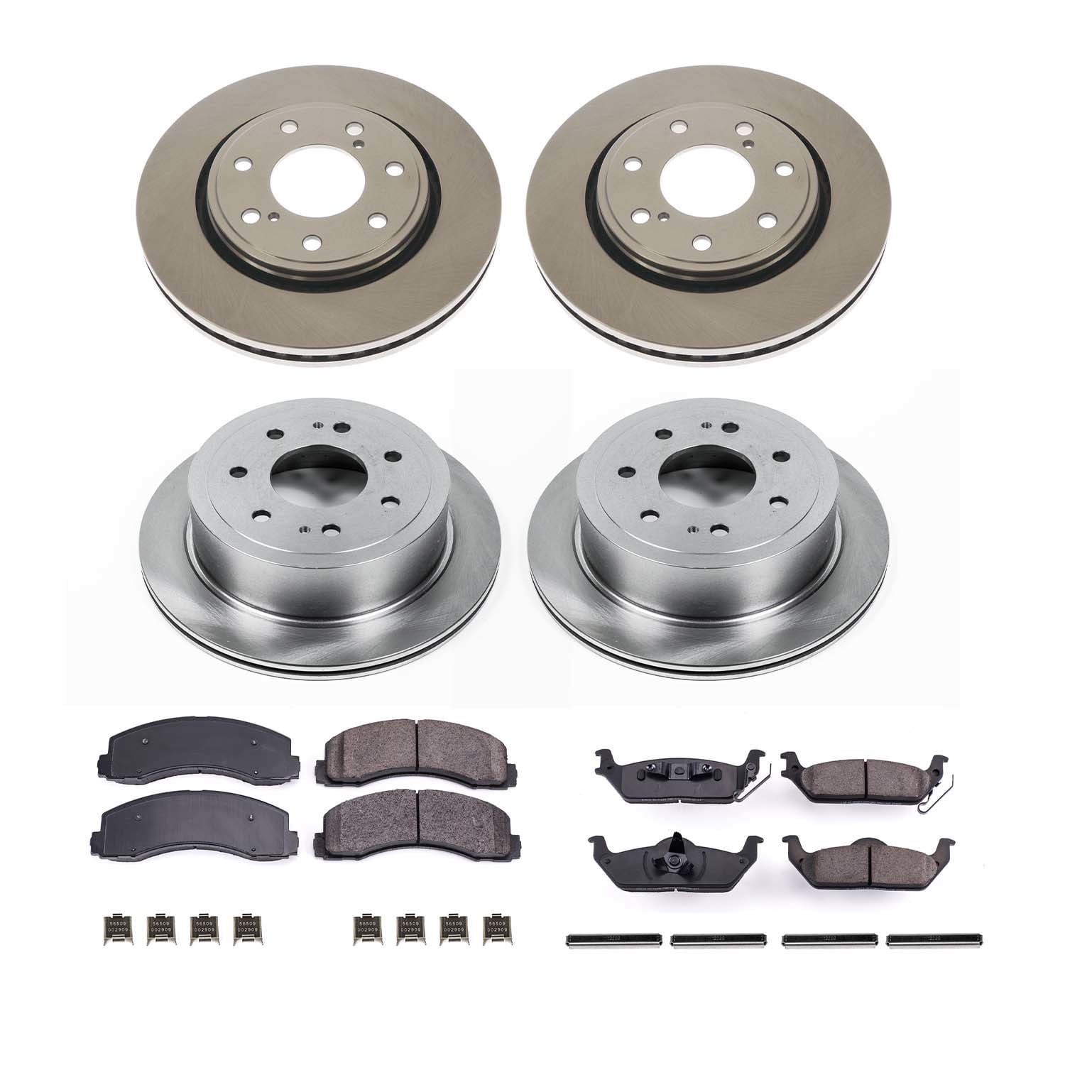 Ultimate Brakes Front and Rear Semi-Metallic Brake Pad and Rotor Kit with Hardware WM81453