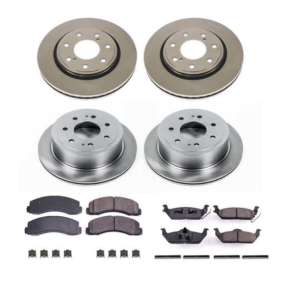 Ultimate Brakes Front and Rear Semi-Metallic Brake Pad and Rotor Kit with Hardware WM81453