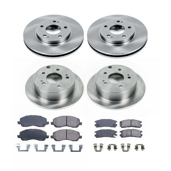 Ultimate Brakes Front and Rear Semi-Metallic Brake Pad and Rotor Kit with Hardware WM81464