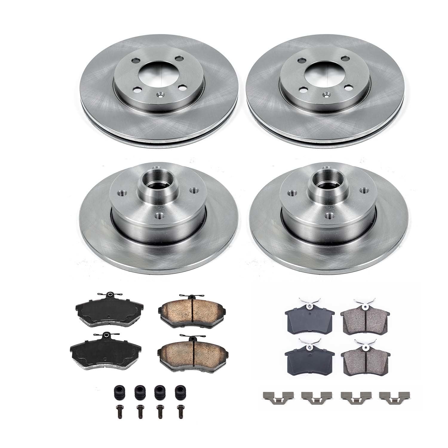 Ultimate Brakes Front and Rear Semi-Metallic Brake Pad and Rotor Kit with Hardware WM81523