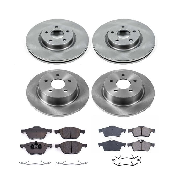 Ultimate Brakes Front and Rear for Ford Escape Ford C-Max Ceramic Brake Pad and Rotor Kit with Hardware WM81306