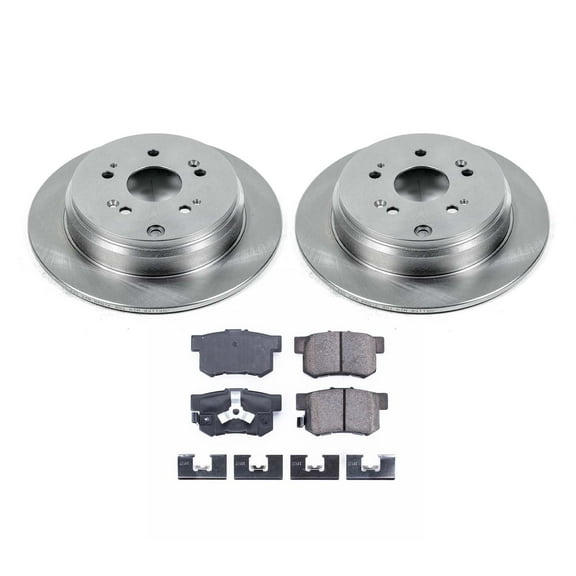 Ultimate Brakes Rear Ceramic Brake Pad and Rotor Kit with Hardware WM80127 for Acura; Honda