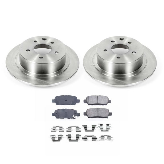 Ultimate Brakes Rear Ceramic Brake Pad and Rotor Kit with Hardware WM80855 for Nissan
