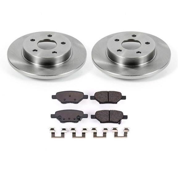 Ultimate Brakes Rear Semi-Metallic Brake Pad and Rotor Kit with Hardware WM80042 for Chevrolet; Pontiac; Saturn