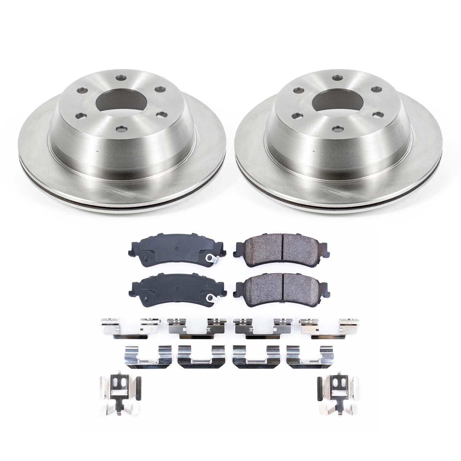 Ultimate Brakes Rear Semi-Metallic Brake Pad and Rotor Kit with Hardware WM80697 for Chevrolet; GMC