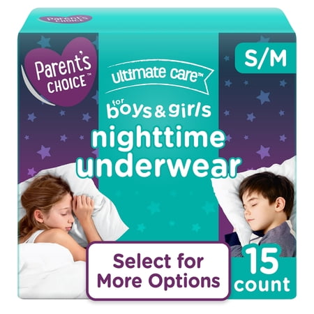 Ultimate Care Nighttime Underwear for Boys & Girls S/M, 15 Count (Select for More Options)