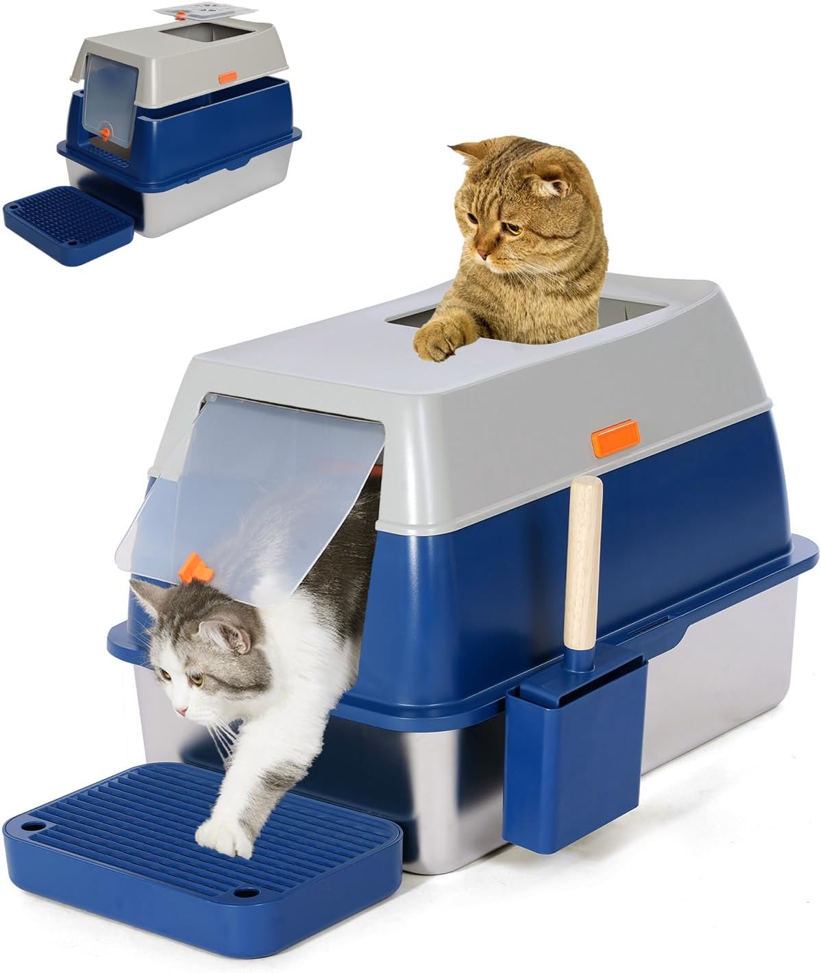 Ultimate Cat Haven XL Enclosed Stainless Steel Litter Box with High