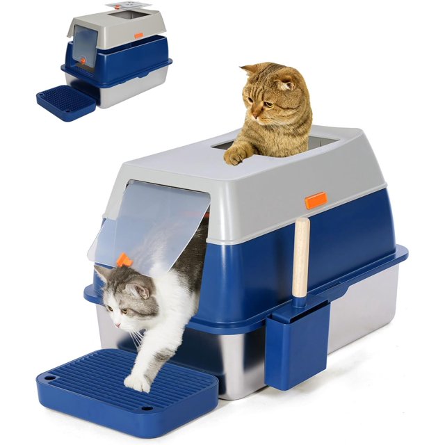 Ultimate Cat Haven XL Enclosed Stainless Steel Litter Box with High