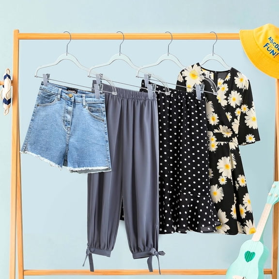 Ultimate Clear Clothing Hanger Bundle - Crystal Clear Acrylic Hangers for Clothes & Pants with Swivel Hooks, Notches & Clips | Ideal for Wardrobe Organization and Space Saving