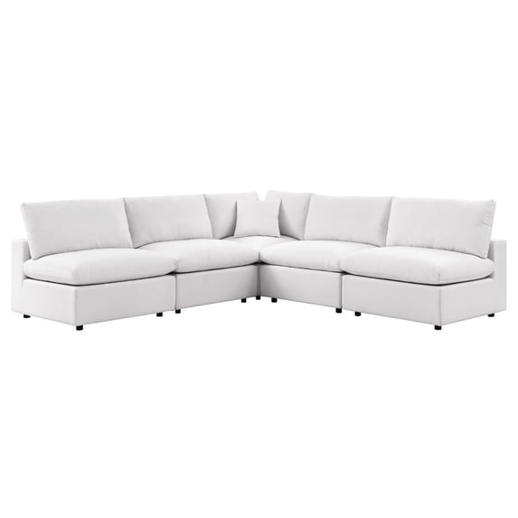 Ergode Saybrook Outdoor Patio Upholstered 6-Piece Sectional Sofa - White