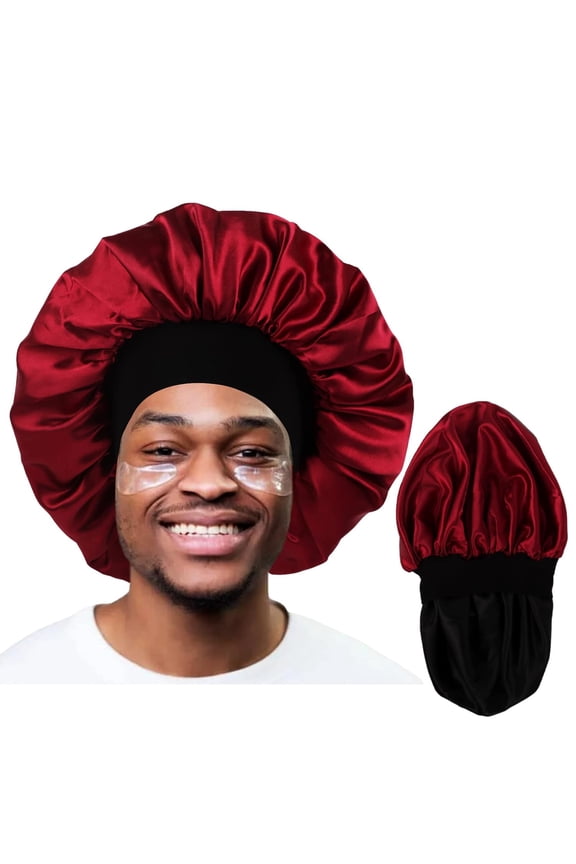 Ultimate Comfort Sleep Bonnet Silky Smooth Hair Protector for Men & Women - Satin Double Layer Bonnet for Curly Hair, Braids & Waves - Reversible Sleep Cap for a Luxurious Night's Rest