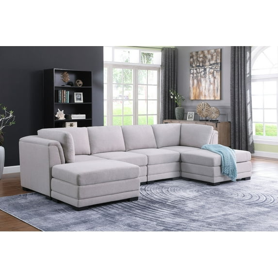 Ultimate Comfort and Style: Kristin 4-Seater Sectional Sofa with Ottomans