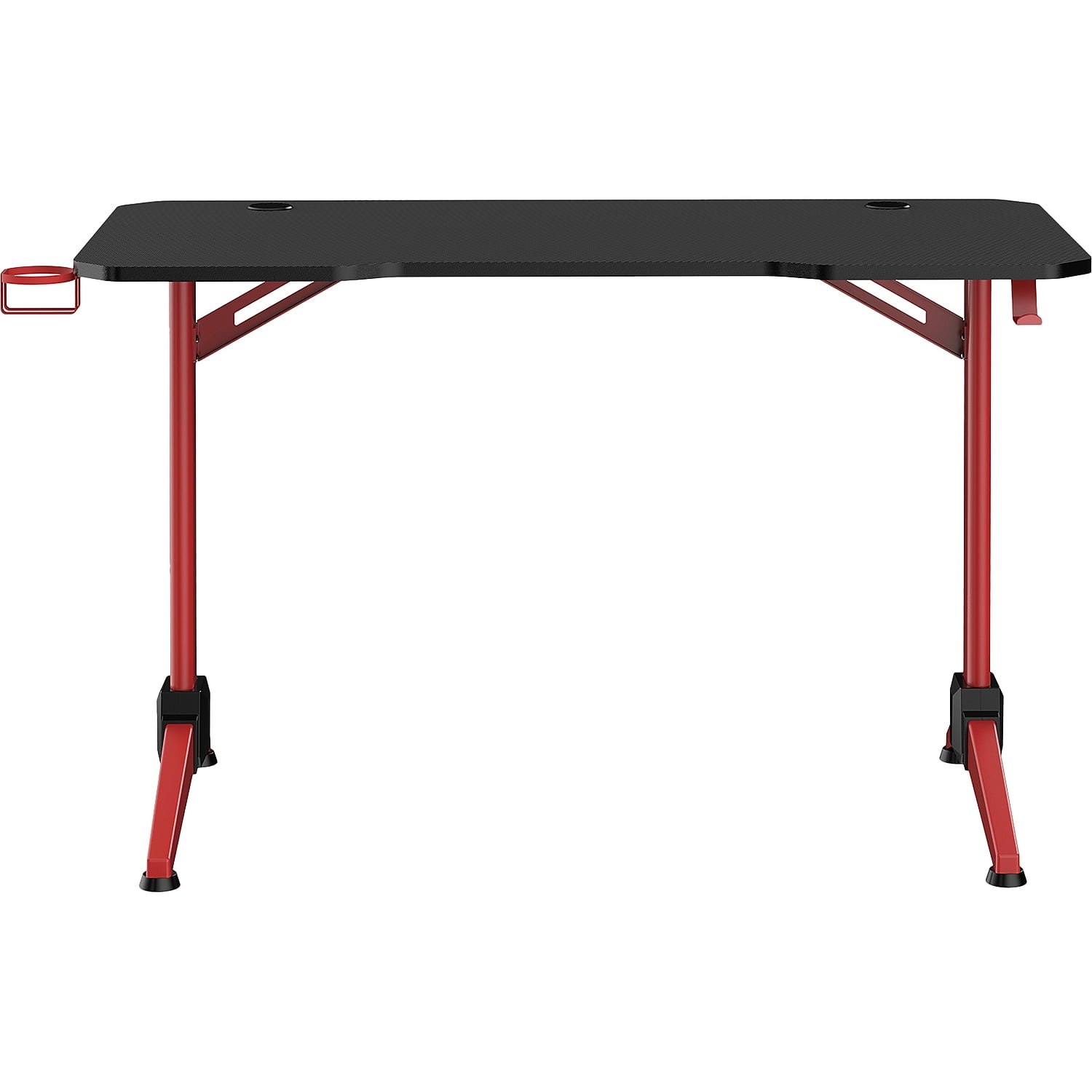 47.2'' T-Shaped Red Metal Gaming Desk with LED Lighting