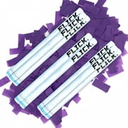 Ultimate Confetti, 14" Purple Biodegradable Tissue Paper Confetti Wands, 8 Pack Flick Sticks for Celebrations - 1.5 Oz Each