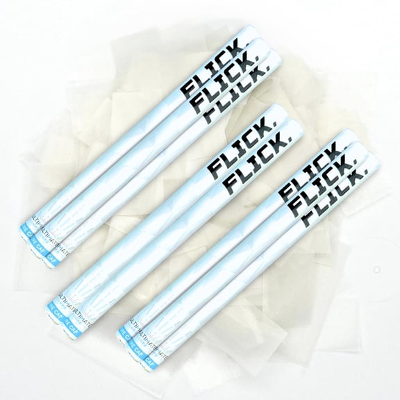 Ultimate Confetti - 8 Pack White Dissolving Rice Paper Confetti Wands - Handheld 14" Water Soluble Confetti Flick Flutter Sticks For Wedding, Parties & Live Events - 2 Handfuls, 1.5 oz Each Stick