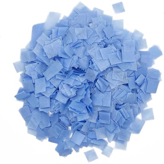Ultimate Confetti, Baby Blue Biodegradable Confetti Squares - Flame-Resistant and Slow-Falling Tissue Paper Confetti for Cannon and Launcher use Best for Celebrations - 1 lb, 16 oz
