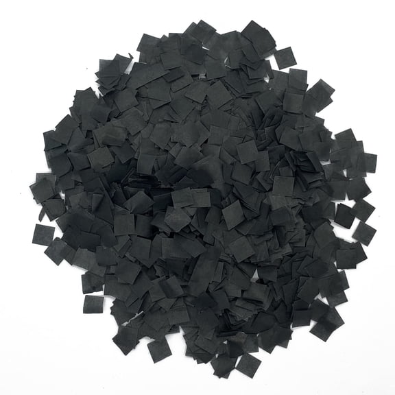 Ultimate Confetti, Black Biodegradable Confetti Squares - Flame-Resistant and Slow-Falling Tissue Paper Confetti for Cannon and Launcher use – Best for Celebrations - 1 lb, 16 oz