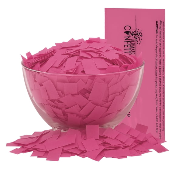 Ultimate Confetti, Fuchsia Pink Tissue Paper Confetti - Rectangular Flame-Resistant and Slow-Falling Biodegradable Confetti for Cannon and Launcher use, Best for Celebrations - 1 lb, 16 oz