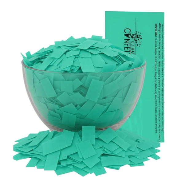 Ultimate Confetti, Mint Green Biodegradable Confetti - Rectangular Flame-Resistant and Slow-Falling Tissue Paper Confetti for Cannon and Launcher use – Best for Celebrations - 1 lb, 16 oz