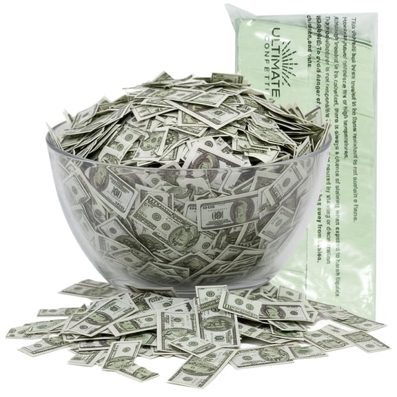 Ultimate Confetti, Money Biodegradable Confetti - Rectangular Flame-Resistant and Slow-Falling Tissue Paper Confetti for Cannon and Launcher use – Best for Celebrations - 1 lb, 16 oz