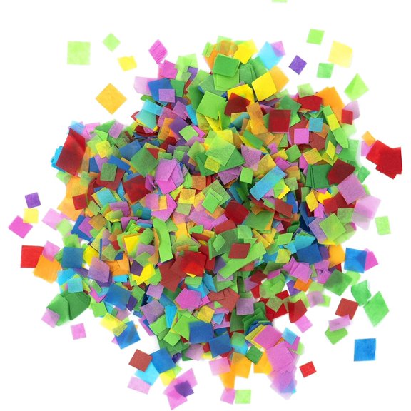 Ultimate Confetti, Multicolor Biodegradable Confetti Squares - Flame-Resistant and Slow-Falling Tissue Paper Confetti for Cannon and Launcher use Best for Celebrations - 1 lb, 16 oz