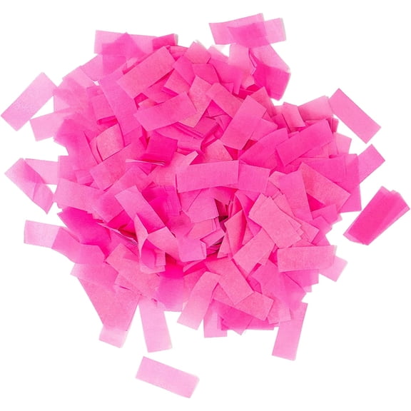 Ultimate Confetti, Pink Biodegradable UV Glow Tissue Paper Confetti - Rectangular Flame-Resistant & Slow-Falling Confetti for Cannon and Launcher use - Best for Celebrations - 1 lb, 16 oz