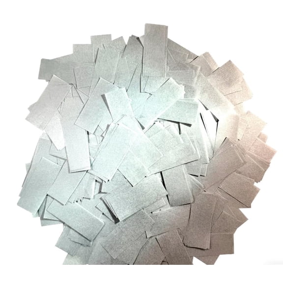 Ultimate Confetti, Silver Shimmer Biodegradable Confetti - Rectangular Flame-Resistant and Slow-Falling Tissue Paper Confetti for Cannon and Launcher use – Best for Celebrations - 1 lb, 16 oz