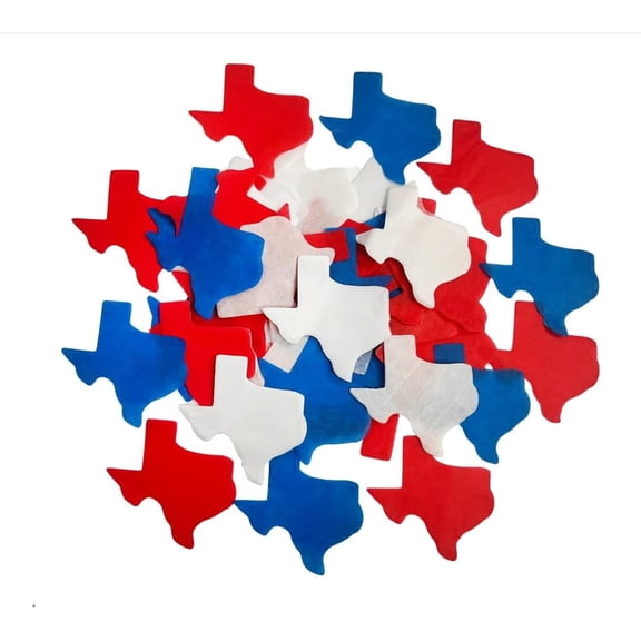 Ultimate Confetti - Texas Shaped Confetti - Red, White & Blue Tissue Paper (1lb)