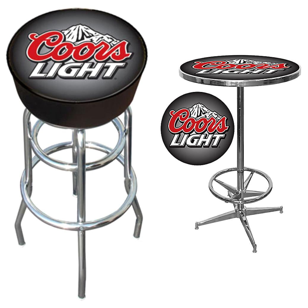 Ultimate Coors Light Gameroom Combo 2 Bar Stools and Table Set