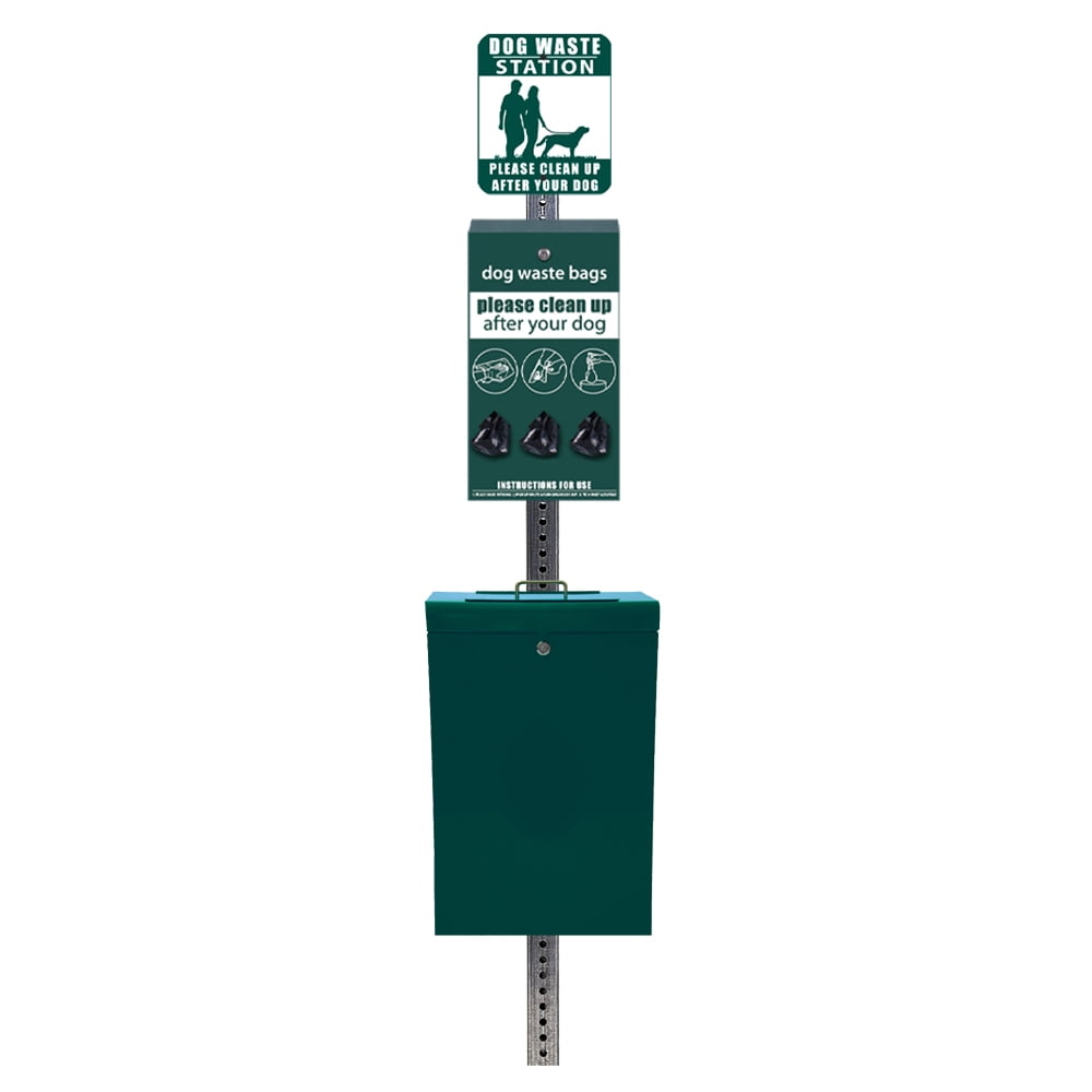 Ultimate™ Dog Waste Station / Roll Bag System (Matte Green)
