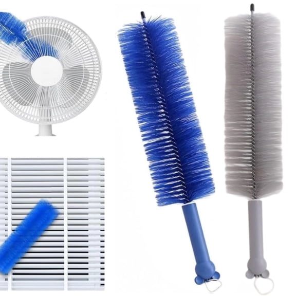 Ultimate Dust Cleaning Brush, Bendable Microfiber Fan Cleaner Brush, Reusable Household Duster for Fan, Blinds, Car Vent & Home Daily Cleaning (Blue,Gray-2pc)