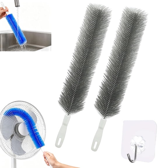 Ultimate Dusting Tool - Bendable Microfiber Head, Reusable Dust Remover, Fan Brush Dust Removal Tool, Fan Cleaning Brush Duster for Electric Fans Air Conditioning, Home Car Vents, Shutters