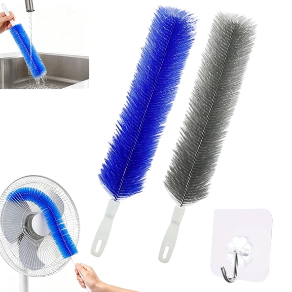 Ultimate Dusting Tool - Bendable Microfiber Head, Reusable Dust Remover, Fan Brush Dust Removal Tool, Fan Cleaning Brush Duster for Electric Fans Air Conditioning, Home Car Vents, Shutters