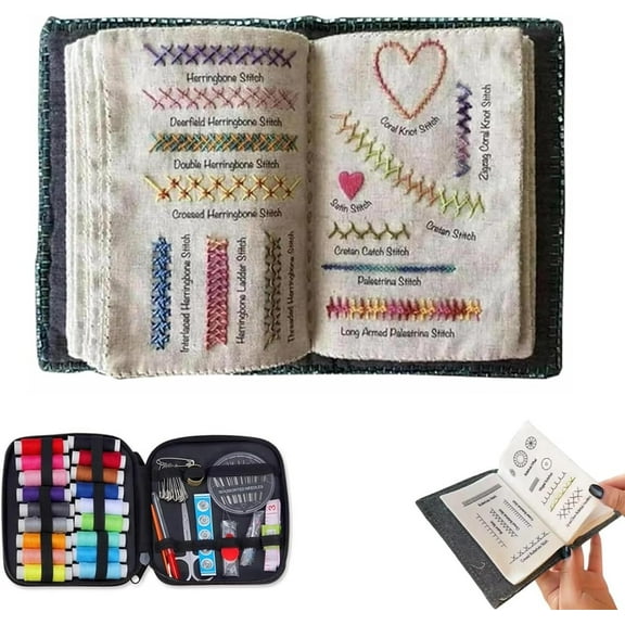 The Ultimate Embroidery Learning Book, Embroidery Stitch Book with Multiple Sewing Kit, DIY Sewing Books of Stitches for Beginners and Enthusiast, 106 Unique Patterns (1pc)