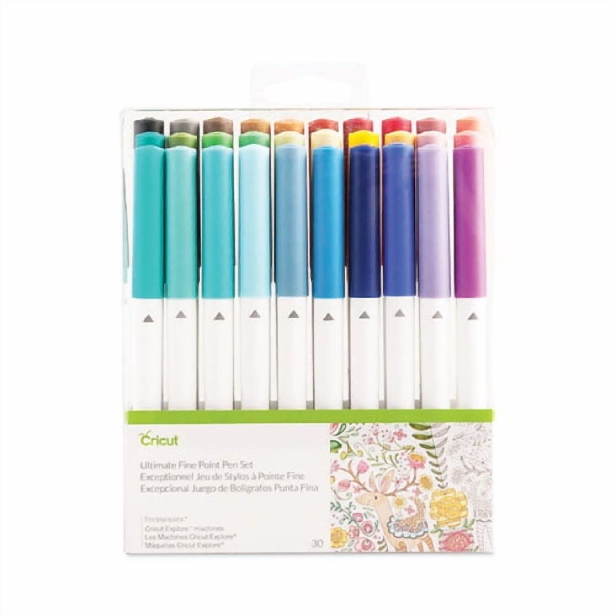 Ultimate Fine Point Porous Point Pen, Stick, Fine 0.4 mm, Assorted Ink Colors, White Barrel, 30/Set | Bundle of 2