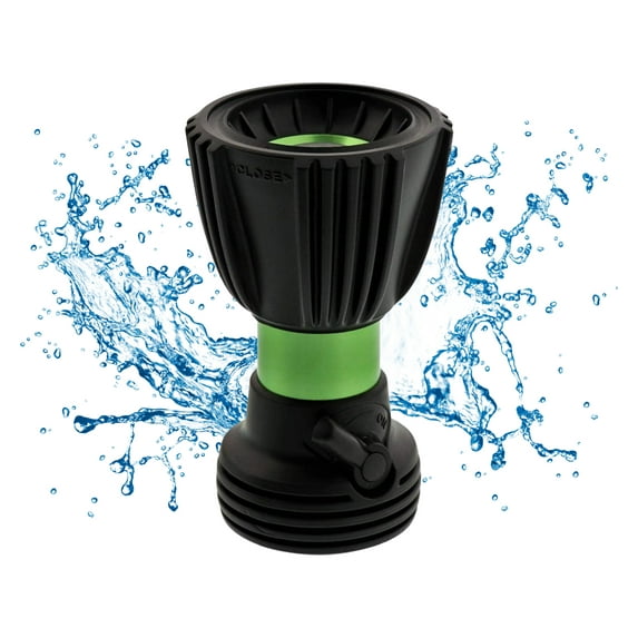 Ultimate Fireman's 5 Spray Pattern Water Hose Nozzle with Built-in Shutoff Valve- from Powerful Water Jet for Heavy Duty Cleaning to Soft Sprayer for Watering a Lawn or Garden Flowers - Sage Green