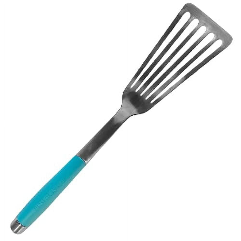 14.5'' Stainless Steel Slotted Fish Turner with Blue Handle