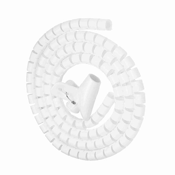Ultimate Flexible Spiral Tube Cable Organizer Wire Wrap Cord Protector For Efficient Desk Wire Storage And Cable Management Solutions White 1.5m / 59.06 inches x 16mm / 0.63 inches