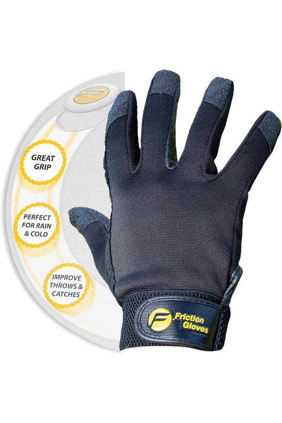 Ultimate Frisbee Gloves - Rubberized Palm & Fingers for Amazing Grip in All Conditions - Play Your Best in Any Weather
