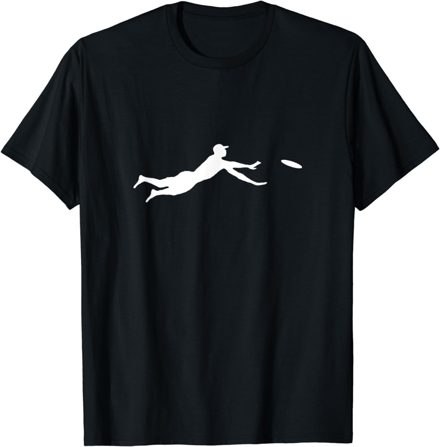 Ultimate Frisbee Layout Silhouette TShirt Dive Jump Catch