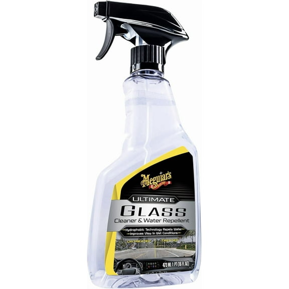 Ultimate Glass Cleaner & Water Repellent - Premium Glass and Window Cleaner for Quick Cleaning with Hydrophobic Technology that Acts as a Rain Repellent Improving Visibility in Rain - 16oz