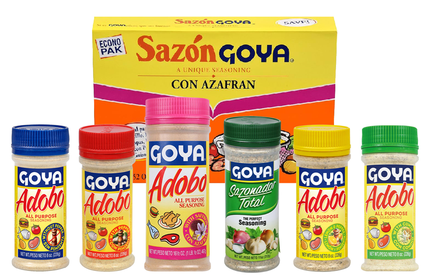 Ultimate Goya Seasoning Box – 7-Pack Variety: Five Adobo favorites – All Purpose with Pepper , Without Pepper , with Sazón, Lemon & Pepper, and with Cumin – plus two Sazón classics